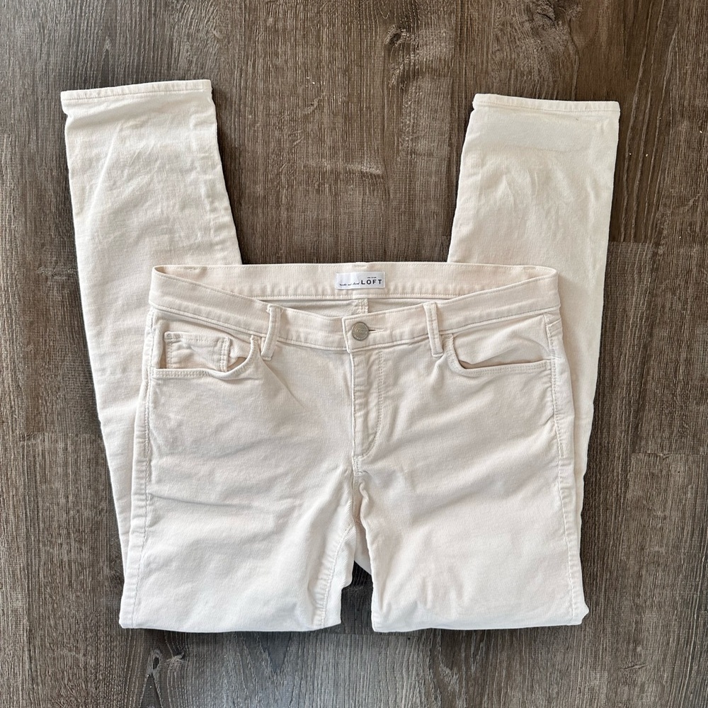Ivory Corduroy Modern Skinny Pants